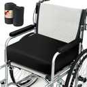 Large Wheelchair Cushion, Soft Velvet Cover, 4inch Thick Memory Foam, with a Extra Replacement Mesh Cover, Non-Slip Bottom, Pressure Sore Ulcer Pain Relief Seat Cushion, 18"16"4" (Black)