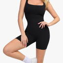 Popilush Shapewear Jumpsuits for Women Built-in Bra Square Neck Rompers Shorts Bodycon Bodysuits Summer Outfits, size L
