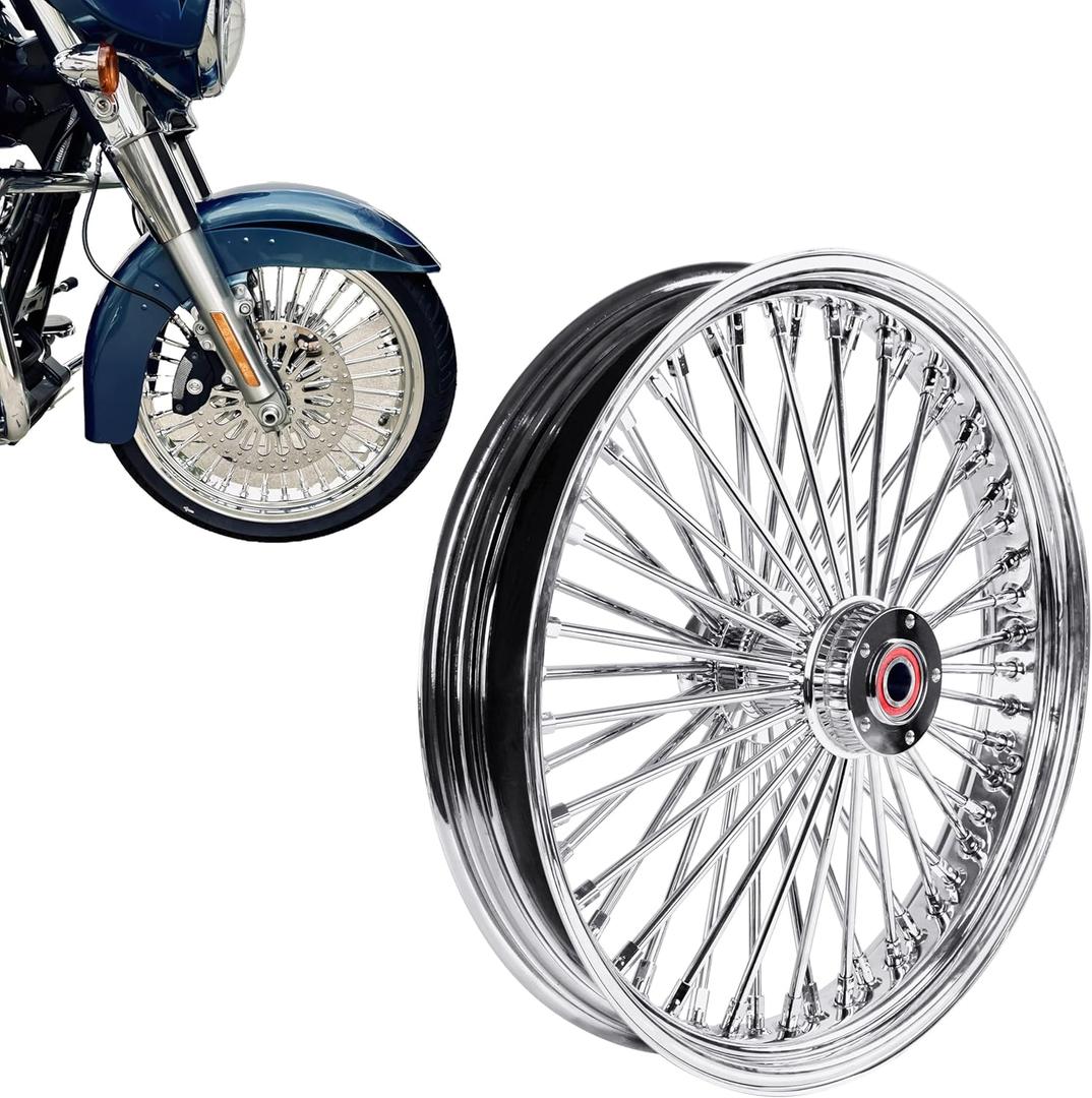 21 * 3.5'' Stainless Steel Spokes Front Dual Wheels W/ABS Bearing for 2008-later Touring 21 Inch Harley Wheels and Rims Updating