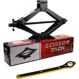 CPROSP Scissor Jack 2 Tons(4,409 lbs) Capacity with Ratchet Handle Effort Saving Just for Emergency Use, not for Weekly Projects