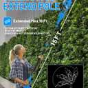 AZZUNO Pole Hedge Trimmer Cordless, 14.5FT Max Reach Electric Grass Shears Shrubbery Hedge Trimmer with 2 Packs 2.0Ah Batteries