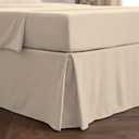 Mellanni Bed Skirt King Size  Bed Skirting  15Inch Tailored Drop Pleated Dust Ruffle  Hotel Luxury Bedding  Wrinkle, Fade, Stain Resistant  1 Bedskirt (King, Beige)
