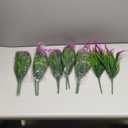 12 Pcs Artificial Flowers for Outdoor Plants Faux Plastic Plant Fake Flower UV Resistant Plants (Purple)