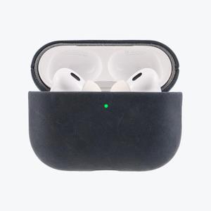 RustBend Leather Case for AirPods Pro 3, Battle-Worn Vintage Finish, Rugged Luxury,Handmade Full-Wrap Case,Handmade RustBend Crazy Horse Leather (Navy Blue)