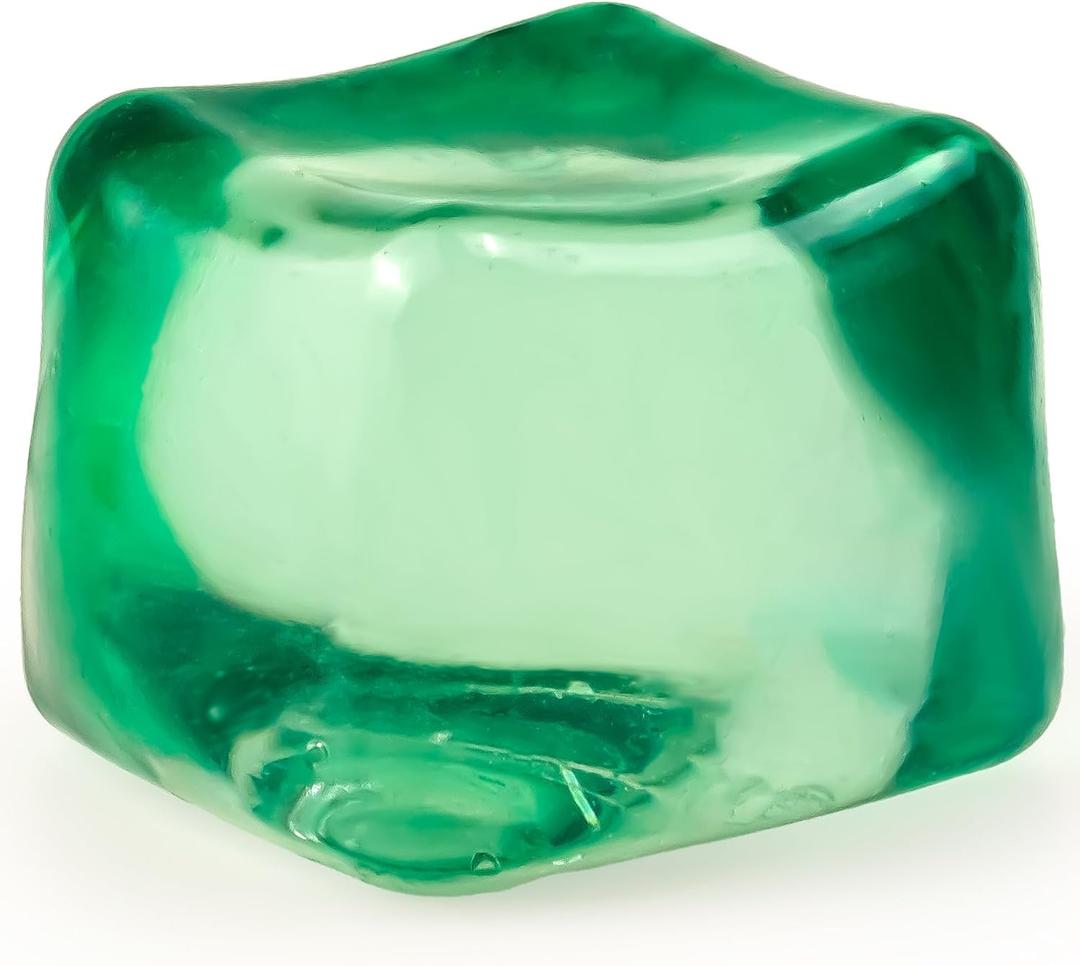 Sensory Stress Cube  High-Density Gel-Filled Ice Cube Squishy Fidget Toy for Anxiety Relief, Slow Rising, ADHD & Focus Aid, for Kids & Adults  2.1", 1Pc, Green