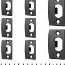 8 Pcs Door Strike Plate Kit, Stainless Steel Black Extended Striker Latch Plates with Srews for Interior Exterior Doors