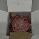 3'' Pink Glass Candlestick Holders, Set of 2 Heart Shaped Candle Holders for Christmas, Wedding, Party, Decoration and Dining