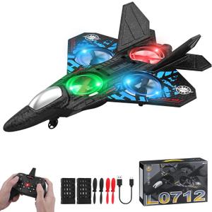 RC Plane 2.4GHz Remote Control Plane L0712 Quadcopter Hovering with Auto Hovering Fighter Aircraft RC Airplane RTF for Beginner, Kids and Adults,3D Flip Airplane Toy with Colored Lights USB Charging (Blue)