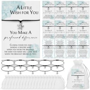 Tenceur 150 Pcs Starfish Story Gifts Employee Appreciation Gifts Include 50 Pcs Starfish Story Notecards 50 Pcs Bracelets and 50 Pcs White Organza Bags for Teacher Women Men Keepsake Supplies