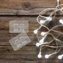 STOBAZA 50 Pack Outdoor String Light Hooks  Clear Adhesive Light Clips for Patio & Deck, Waterproof Christmas LED Hangers, Damage-Free Wire Holders for Gutter, Fence & Windows