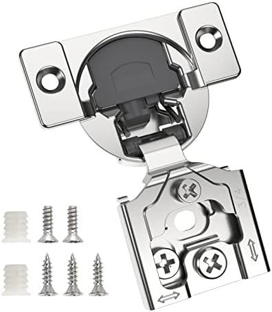Chibery 6 Pack 3/4" Overlay 3D Soft Close Concealed Hinge for Face Frame Door, Smooth Slow Self Closing Hinges, Satin Nickel, Hidden 105° Open Angle Stainless Steel Hinge for Kitchen Cabinet Door