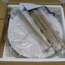 C Shaped End Table, Couch Side Tables for Living Room, Round Sofa End Table with Metal Frame, Small Wooden Snack Table for Bedroom, Small Spaces, Easy Assembly (Gold)