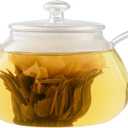 Viva Nicola All Borosilicate Glass Teapot with Tea Included, Lid, with Removable Infuser for Loose Leaf Tea - No Metal Or Plastic for The Perfect Brew, 25oz Tea Maker, Stove Top Safe, No Drip Spout