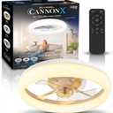 CannonX White 19” Fandelier Ceiling Fans with Lights and Remote, Low Profile Flush Mount Light Fixture Chandelier Fan for Bedroom, Kitchen, Reversible Motor with 6 Speeds, 3 CCT 3500K-5500K