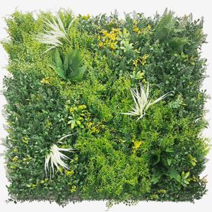 Artificial Grass Wall Boxwood Panels 40'' x 40'' in(11.5 sqft) Greenery Ivy Privacy Fence Faux Backdrop with UV Protection Vine Leaf Hedge for Garden Covering Privacy, Home Decor