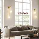 Golden Wall lamp Double Ball, mid-Century Modern Glass Wall sconces,with G9 Tricolor Bulb for Living Room Bedroom Bedside Stairs Restaurant Bathroom Corridor Aisle Lighting, set of 1