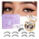 FADLASH Magnetic Eyelashes with Applicator 2 Pairs 2 Boxes of Magnetic Lashes Reusable Natural Look Soft Magnet Eyelash Kit Easy to Wear (806+KS01)