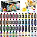 64 PCS Pastel Acrylic Paint Set with 12 Brushes, 2 Knives & Palette, 48 Colors (2oz/60ml) Art Craft Paint for Adults Kids Artists Beginners, Canvas Ceramic Rocks Wood Painting Kit Art Supplies