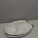 Angel Shield Marble Toilet Seat Durable Molded Wood with Quiet Close,Easy Clean Quick-Release Hinges (Elongated,Gray Marble)