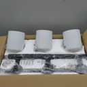 3 Light Modern Bathroom Light Fixtures Over Mirror, Black Vanity Lights for Bathroom Wall Sconces with Milky White Glass Shades, E26 Socket (Bulbs Not Included)