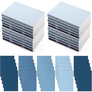 Eaasty 50 Pcs Mini Notebooks Bulk Small Pocket Notepads Journals Lined Paper Gradual Color Cover Paper for Nurse Teacher Meetings Classroom Coworker Employee Office Party Favors (Blue)