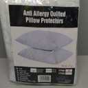 Waterproof Quilted Pillow Protectors Queen Ultra Soft Thick Pair 20x30 Inches Brushed Ultra Plush White Zippered Set of 2 Size Encasement