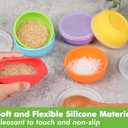 KOLUTI Nonstick Silicone 2oz Pinch Bowls Set of 6, Mini Colorful Condiment Sauce Dip Prep Bowl with Lid, Snack Serving Food Storage Mixing Containers for Side Dish, Microwave & Freezer Safe
