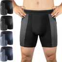 Carer Incontinence Underwear for Men Washable Mens Incontinence Briefs for Bladder Leak Protection 80ML Reusable Leak Proof Underwear for Men Urinary Absorbable Boxer Shorts (2 Black/2 Blue, 3XL)