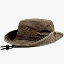 Sun Hat for Men, Cotton Embroidery Summer Outdoor Sun Protection Wide Brim Bucket Hat Foldable Safari Boonie Hat, One Size,