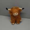 Highland Cow Stuffed Animal Toy, Adorable Highland Cow Plush, Scottish Cow Plush Toy, Farm Animal Cattle Plush Decor Gifts for Kids Baby Girls Boys (Brown Cow)