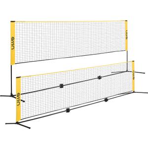 A11N SPORTS Badminton Net - Height Adjustable Volleyball Net for Junior Tennis, Soccer Tennis & Kids - Portable Driveway Pickleball Net for Indoor & Outdoor, 14ft Wide