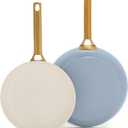 GreenPan Nonstick Reserve Pro 10 & 12 Frying Pan Set, NSF Certified Ceramic, Hard Anodized PFAS-Free Skillets, Stainless Steel Handles, Oven & Dishwasher Safe, Glacier Blue