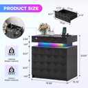 Dystler LED Night Stand with Charging Station, Lockable Hidden Drawer, 19.69"W x 15.75"D x 23.62"H