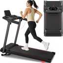 Treadmill with 0-15% Auto Incline, 0.6-7.5MPH Foldable Walking Pad Treadmill with Handle Bar for Home Small, 3.0HP Low Noise Portable Walking Running Machine for Small Space, 350LBS Capacity (Black)