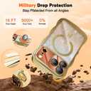 Misscase for iPhone 17 Pro Max Case,with Privacy Screen Protector,Compatible with MagSafe,Bling Glitter Cute Curly Wave Border Phone Cover for Women Men, Drop Protection Anti-Slip Golden