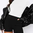 Womens Long Sleeve Sexy Backless T Shirts Y2K Casual Fall Slim Fitted Crop Top (White, M)