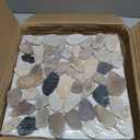 Pebble Tiles for Shower Floor, Sliced Mix River Rock, 12x12 Inch