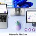 seenda Ergonomic Mouse Rechargeable, USB+Dual Bluetooth, MOU-302 Vertical Wireless Mouse with Volume Knob, Quiet Clicks, Multi-Device Cordless Mice Compatible for Windows, PC, Laptop, Mac OS, Purple