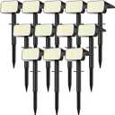 LANSOW 12 Pack Solar Spot Lights Outdoor Waterproof IP67, (90 LED/4 Modes) Solar Landscape Spotlights, 2-in-1 Solar Powered Flood Lights for Yard Garden Pathway Outside Tree, Auto ON/Off(Cool White)