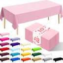 2 x 10 Pack Premium Disposable Plastic Tablecloth 54" X 108" Rectangle Table Cover for Birthdays Weddings Christmas Anniversary Buffet Table (Pink)