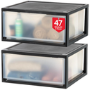IRIS USA 2-Pack,. Extra Large Stacking Drawer Organizer, Black
Organize dorm essentials, school supplies, toiletries, snacks, and accessories with stackable drawers for small-space storage