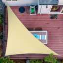 ShadeMart 10' x 10' x 14.1' Beige Triangle Sun Shade Sail Canopy SMTAPRT10, Water Permeable & UV Block, Heavy Duty, Easy Install & Durable for Patio Garden Backyard - We Make Custom Sizes