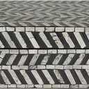 Deco 79 Mother of Pearl Shell Handmade Decorative Box Chevron Pattern Decorative Keepsake Boxes with Hinged Lid, Box 12", 8"W, Gray