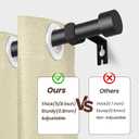 Black Curtain Rods for Windows 28 to 48 Inch,5/8 Inch Diameter Heavy Duty Metal Stainless Steel Drapery Rods with Brackets,Modern Curtain Rod with Simple End Caps