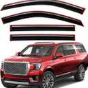 Lightronic Extra Durable Clip-on in-Channel Auto Vent Window Visor, Fit 2021-2025 Cadillac Escalade ESV, Chevrolet Suburban, GMC Yukon XL, UV-Protect Rain Guard, Original Wind Deflector, Smoke, 4Pcs