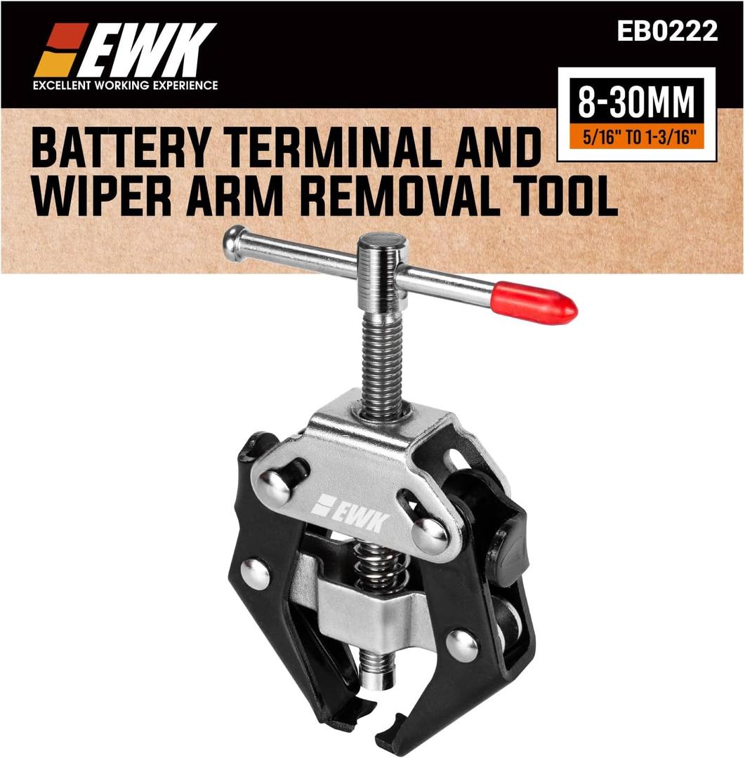 EWK 8-30mm (5/16" to 1 3/16") Battery Terminal and Wiper Arm Removal Tool, Windshield Wiper Arm Puller, Adjustabel and Damage Free Puller for Car Repair