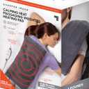 Calming Heat Massaging Vibrations Weighted Heating Pad by Sharper Image | Temperature Settings, Auto Shut-Off Feature, Gift for Holidays, Women & Men | 3 Heat, 6 Massage, 12 x 24, 4 lbs