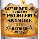 NewEleven Retirement Gifts For Men 2026 - Coworker Leaving, Goodbye Gift, Farewell Gifts For Coworkers, Friends, Dad, Grandpa - Retirement Gift For Men From Friend, Family, Colleague - Whiskey Glass (Retired 2026 White)