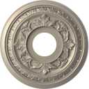 Ekena Millwork CMP13BACSV Baltimore Thermoformed PVC Ceiling Medallion (Fits Canopies up to 5 1/4"), 13"OD x 3 1/2"ID x 3/4"P, Metallic Silver Metallic