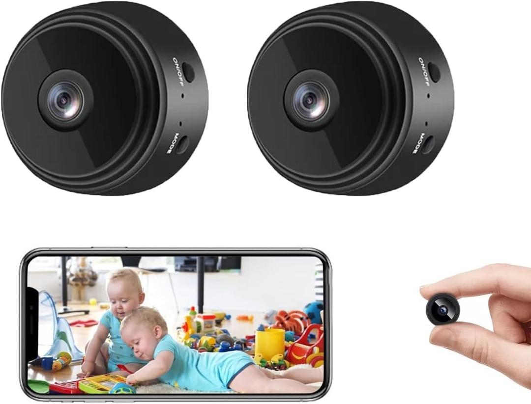 Secret Camera Spy Camera Room Camera WiFi Home Security Camera Mini Hidden Camera Video Recorder Night Vision Live Feed Playback Phone App Control, 2 Packs